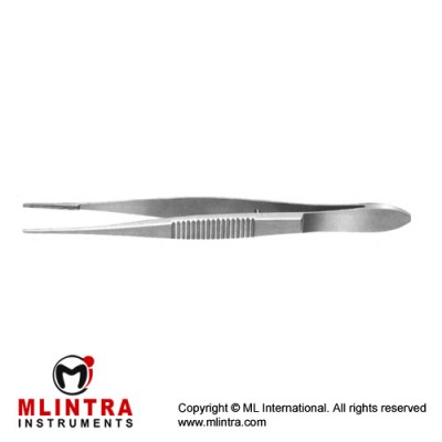 Bonaccolto Conjunctival Forcep Longitudinal Serrated Jaws with Cross Serrations at Tips Stainless Steel, 10.5 cm - 4" Tip Width 1.7 mm
